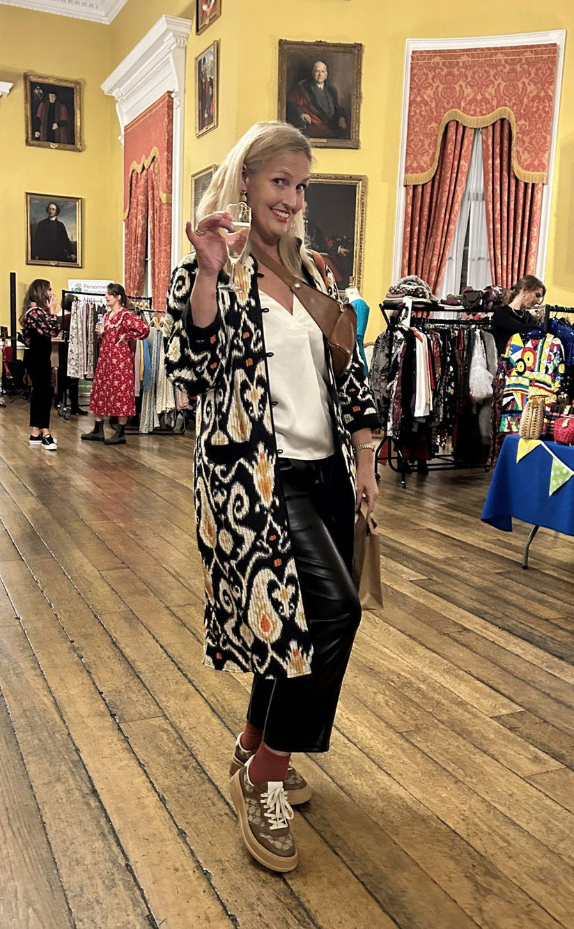 Black Mango Quilted Coat