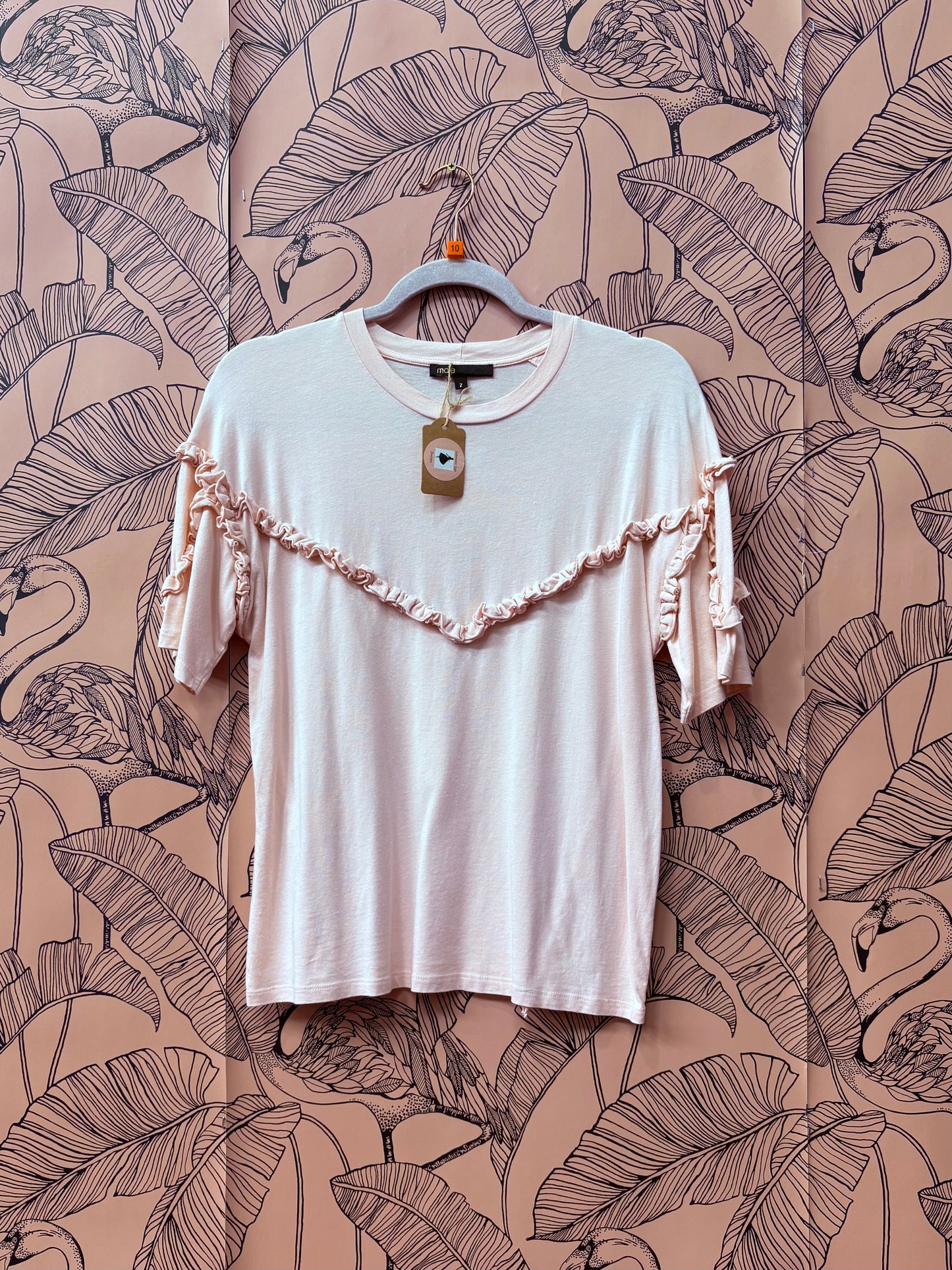 Maje Paris Ruffle T Shirt