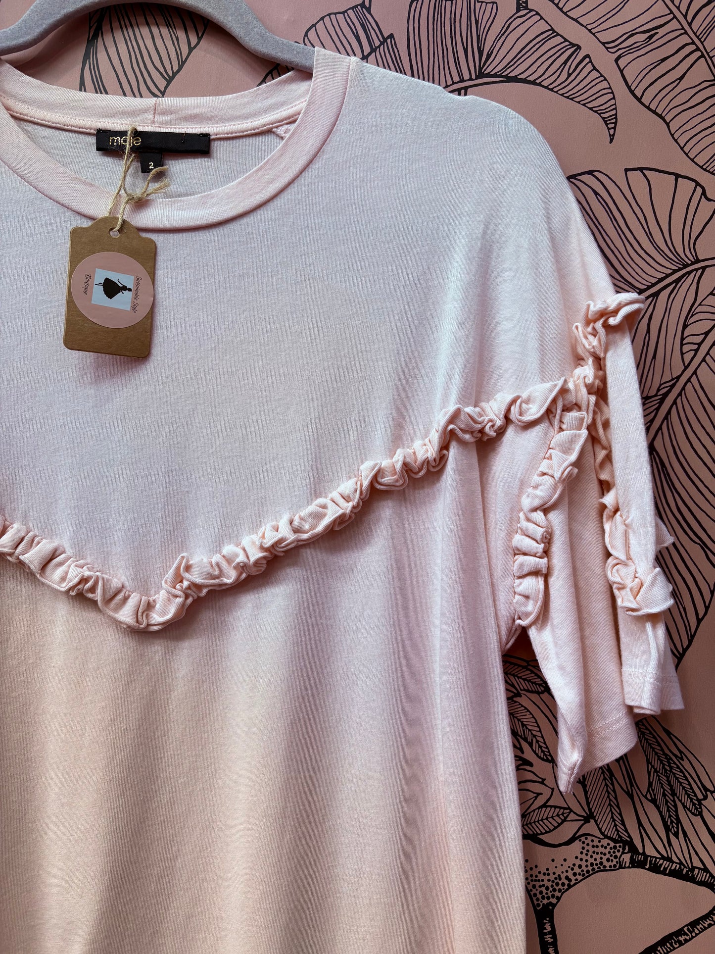 Maje Paris Ruffle T Shirt
