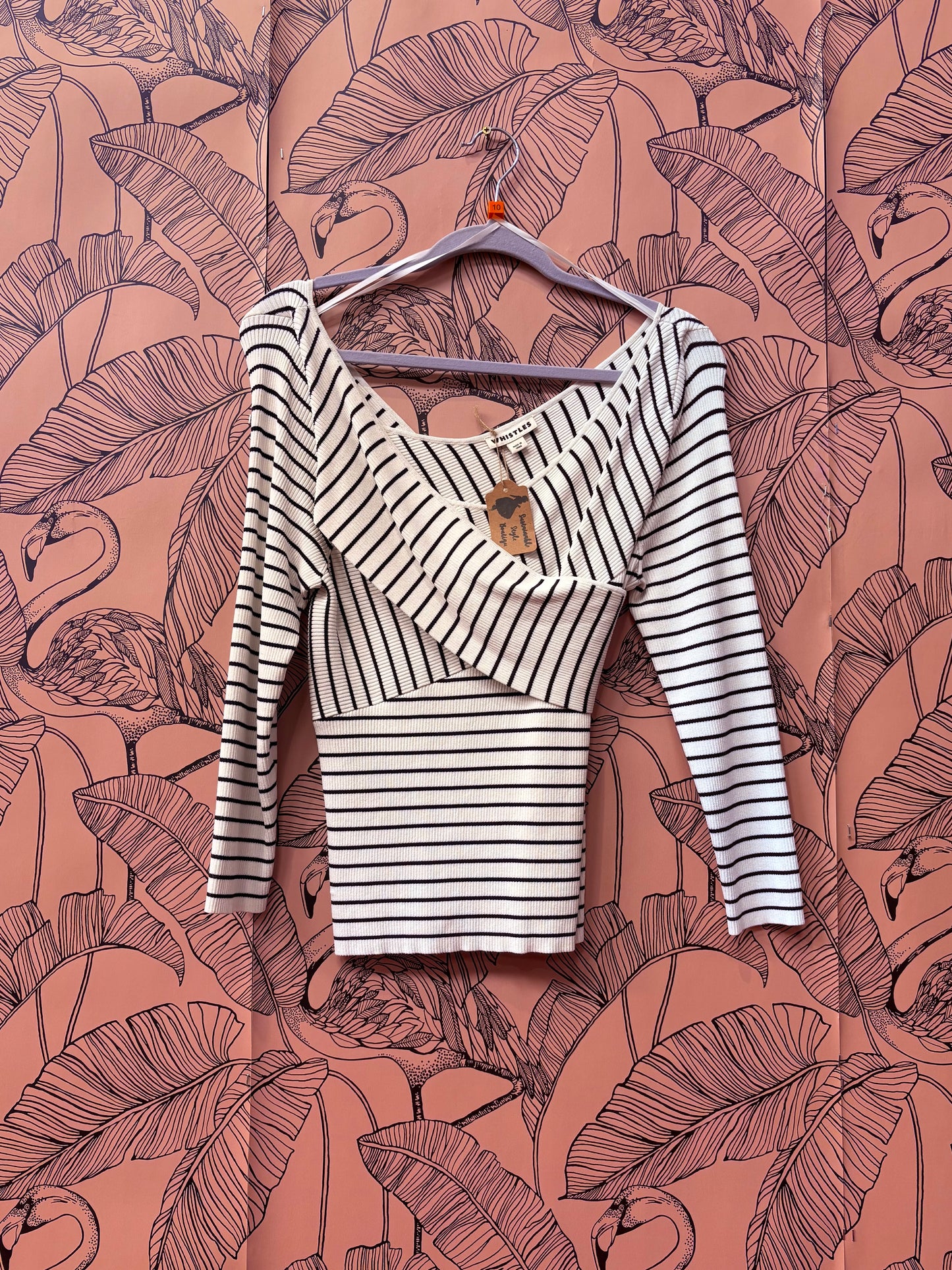 Whistles Stripe Cross Body Top