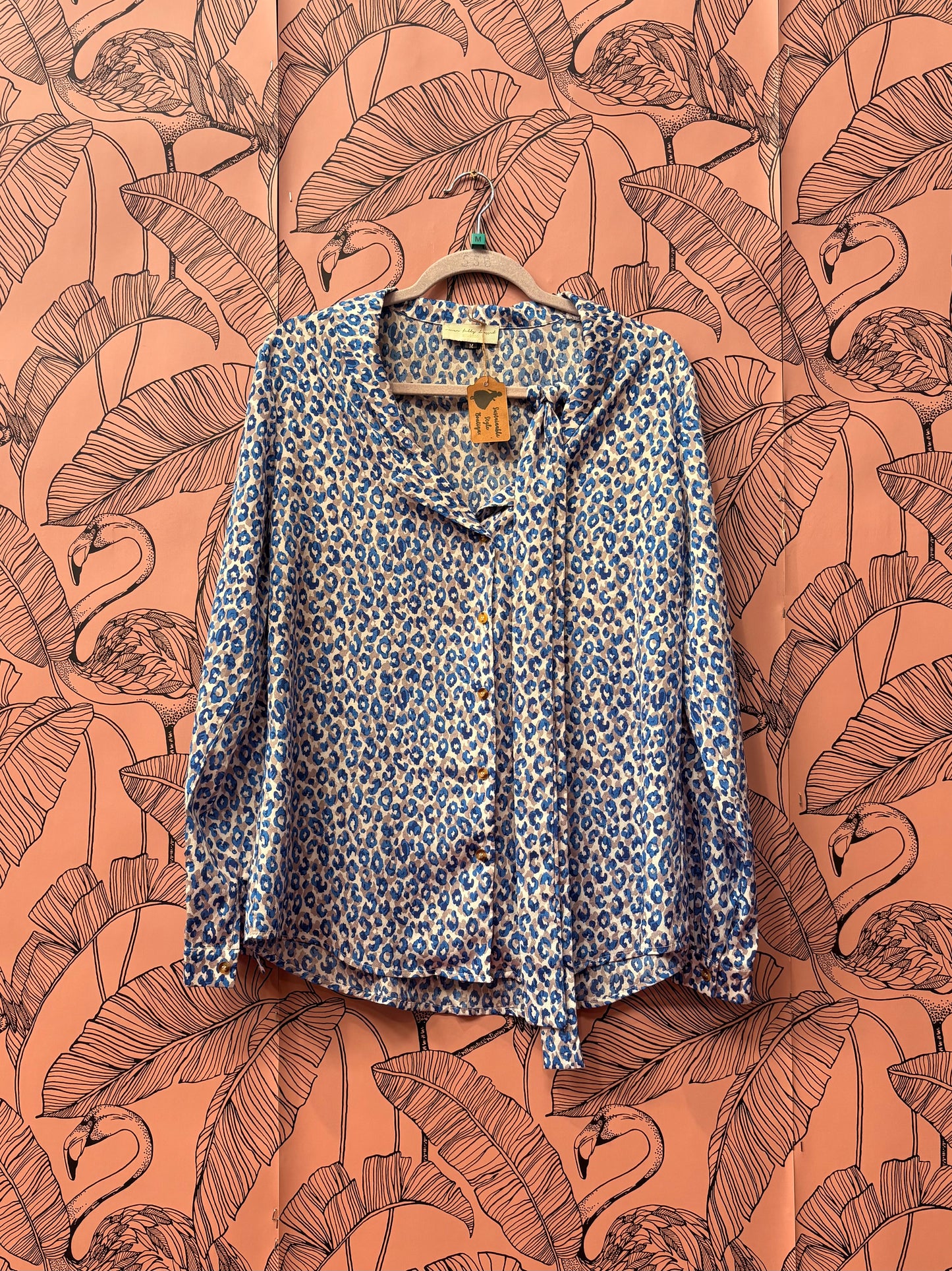 Never Fully Dressed Cobalt Leopard Blouse