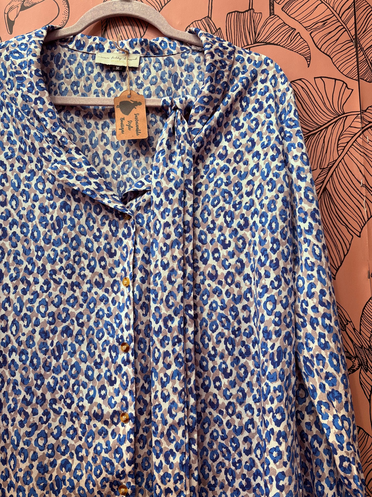 Never Fully Dressed Cobalt Leopard Blouse