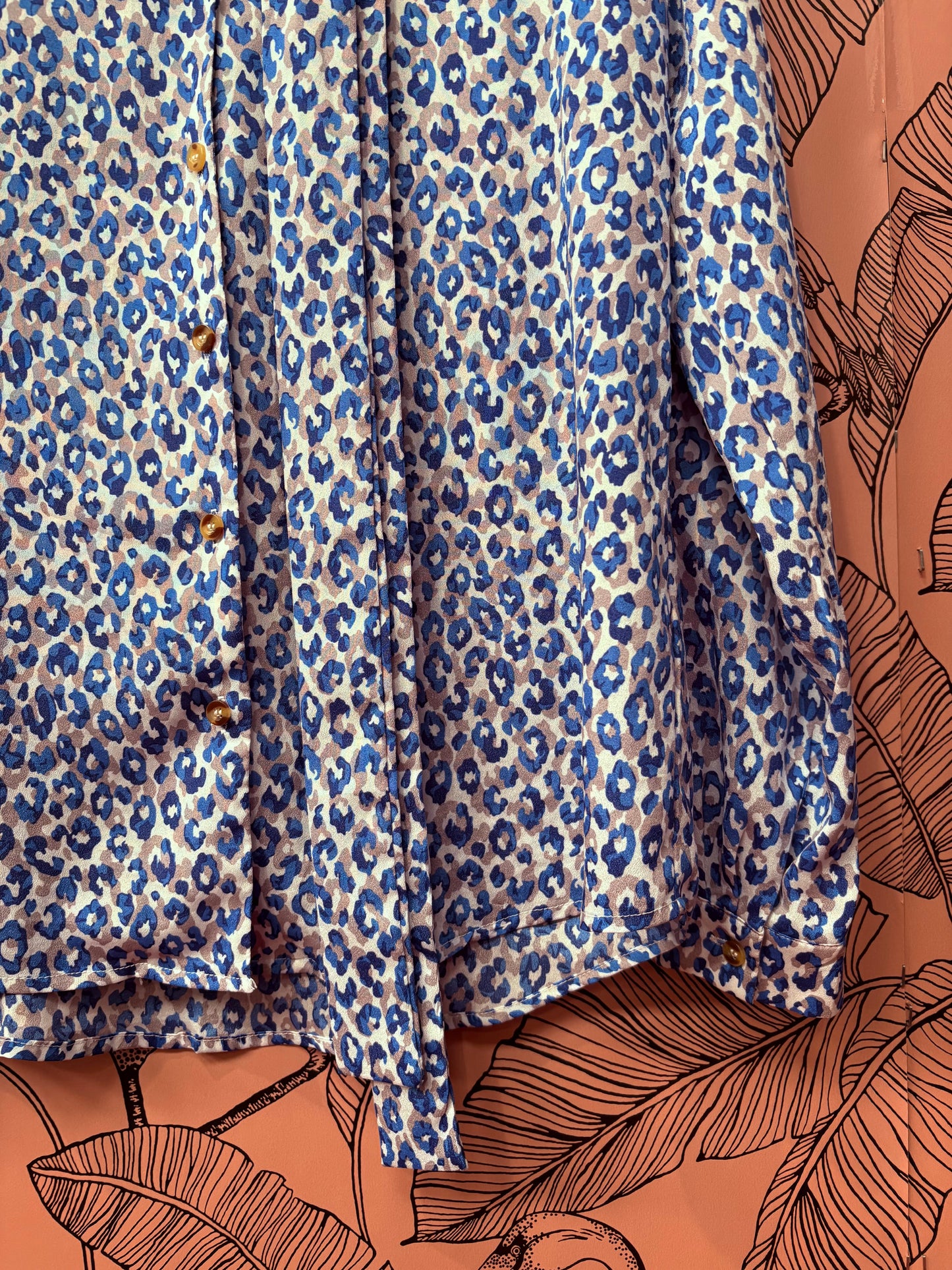 Never Fully Dressed Cobalt Leopard Blouse