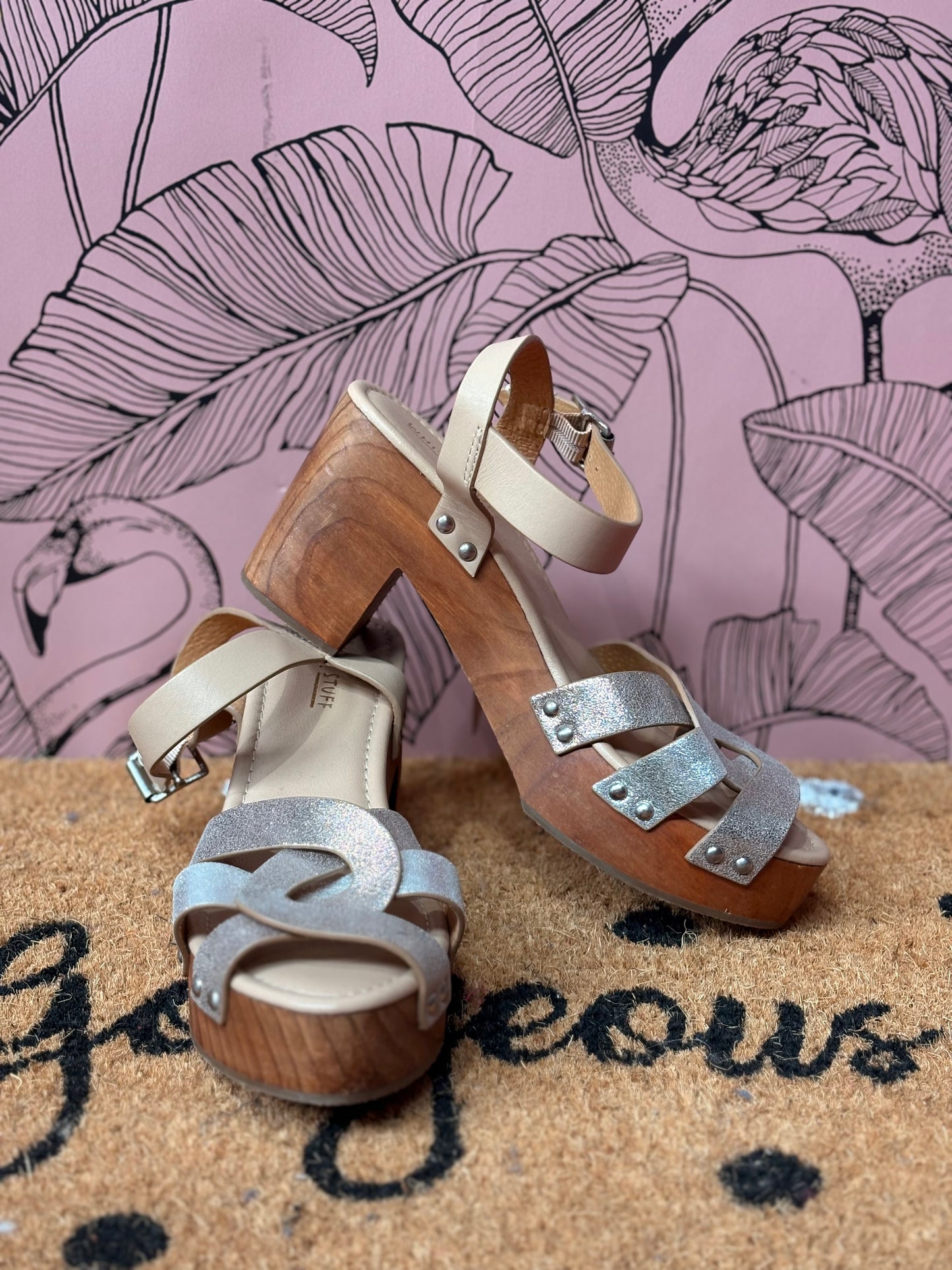 White Stuff Gold Wedge Heel