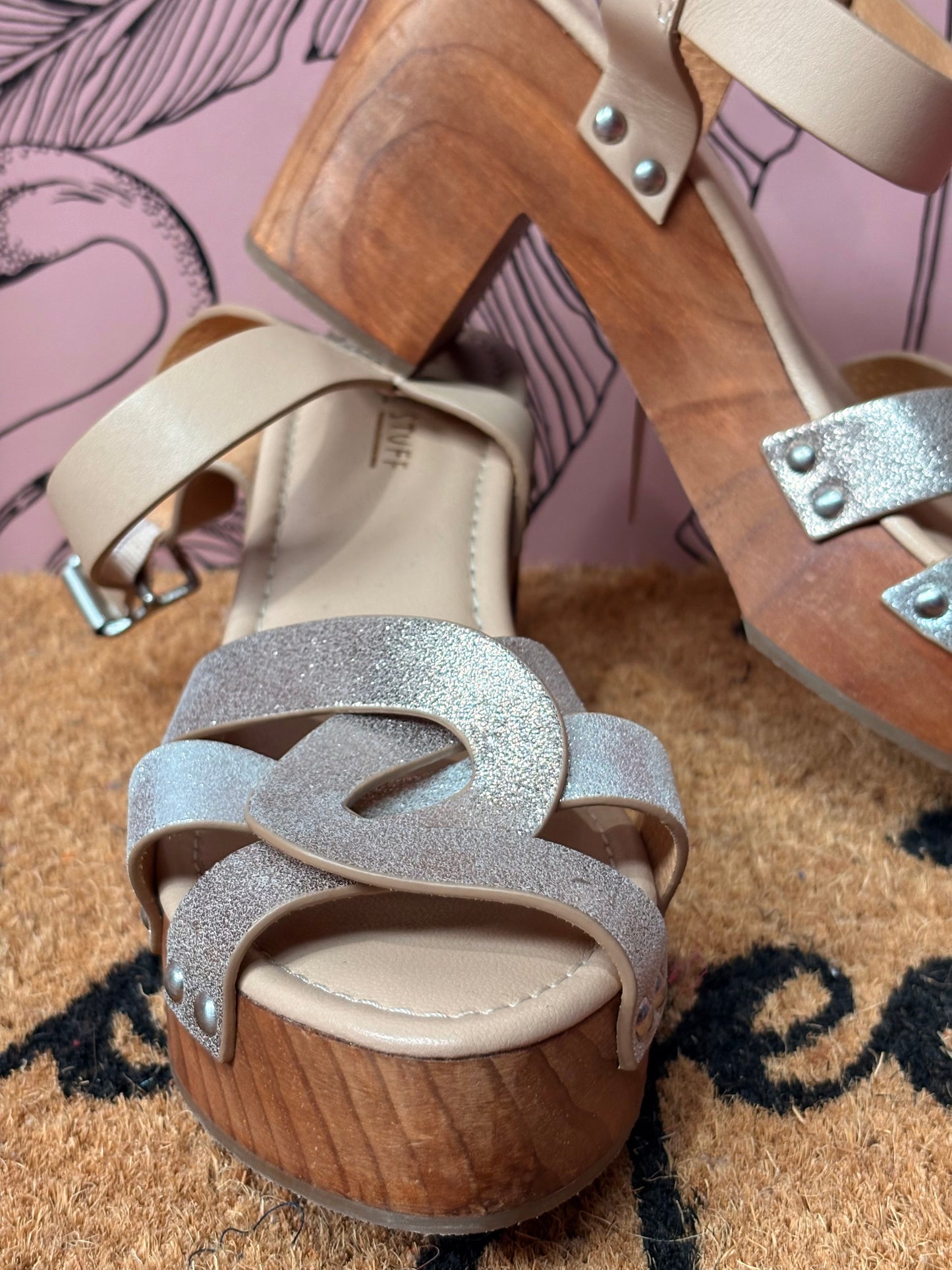 White Stuff Gold Wedge Heel