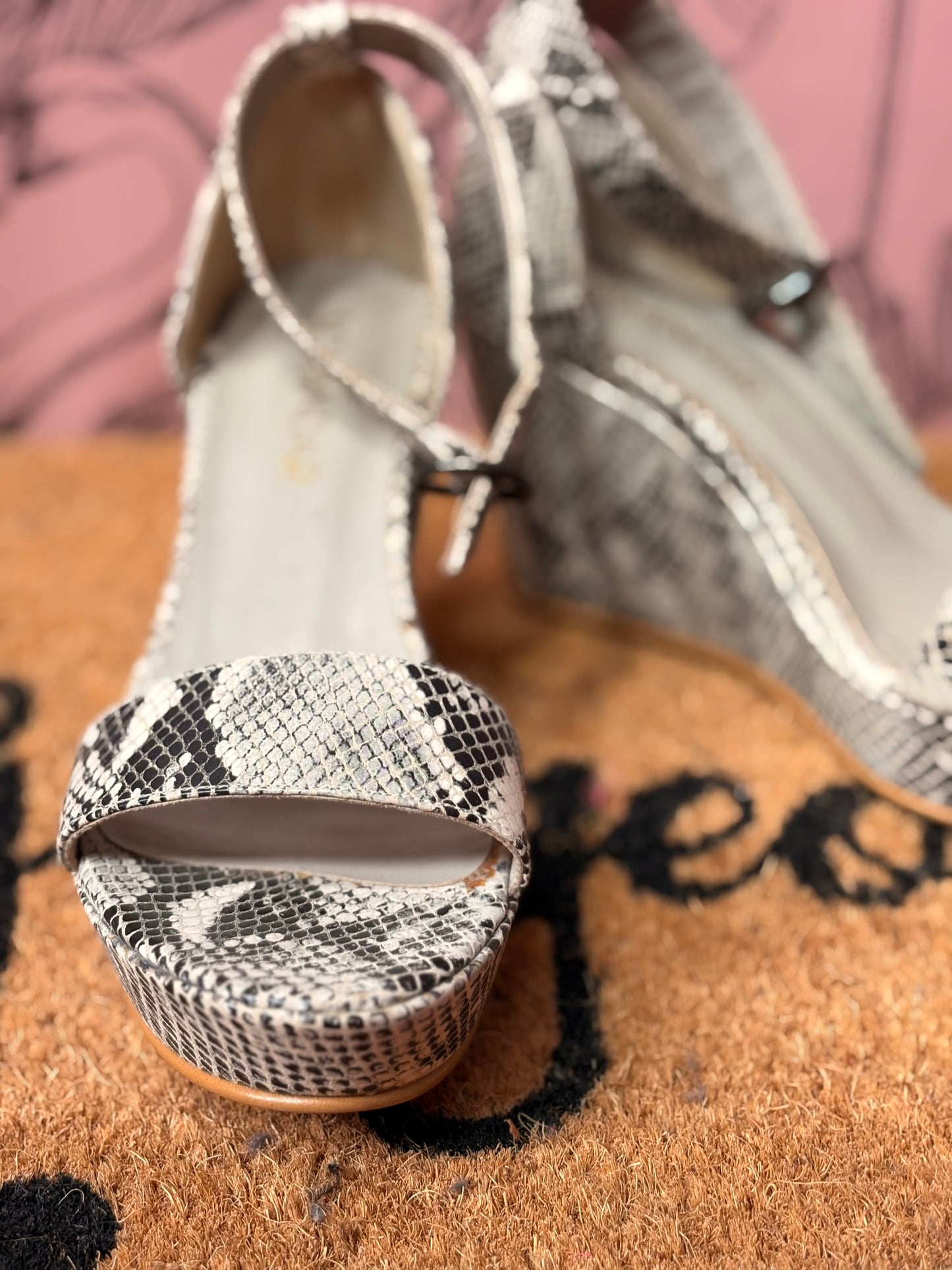 Sosander Snake Skin Wedge Sandal