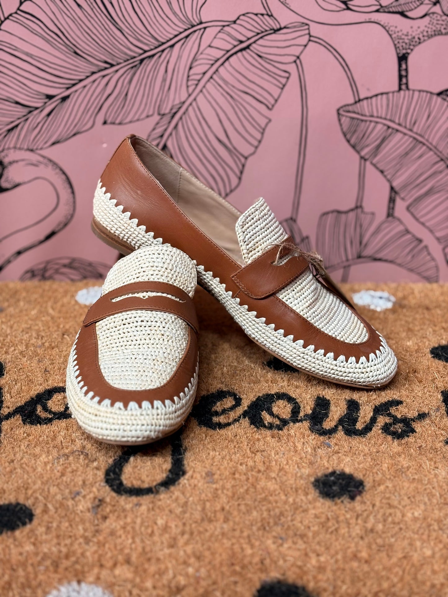 Boden Leather & Crochet Pumps
