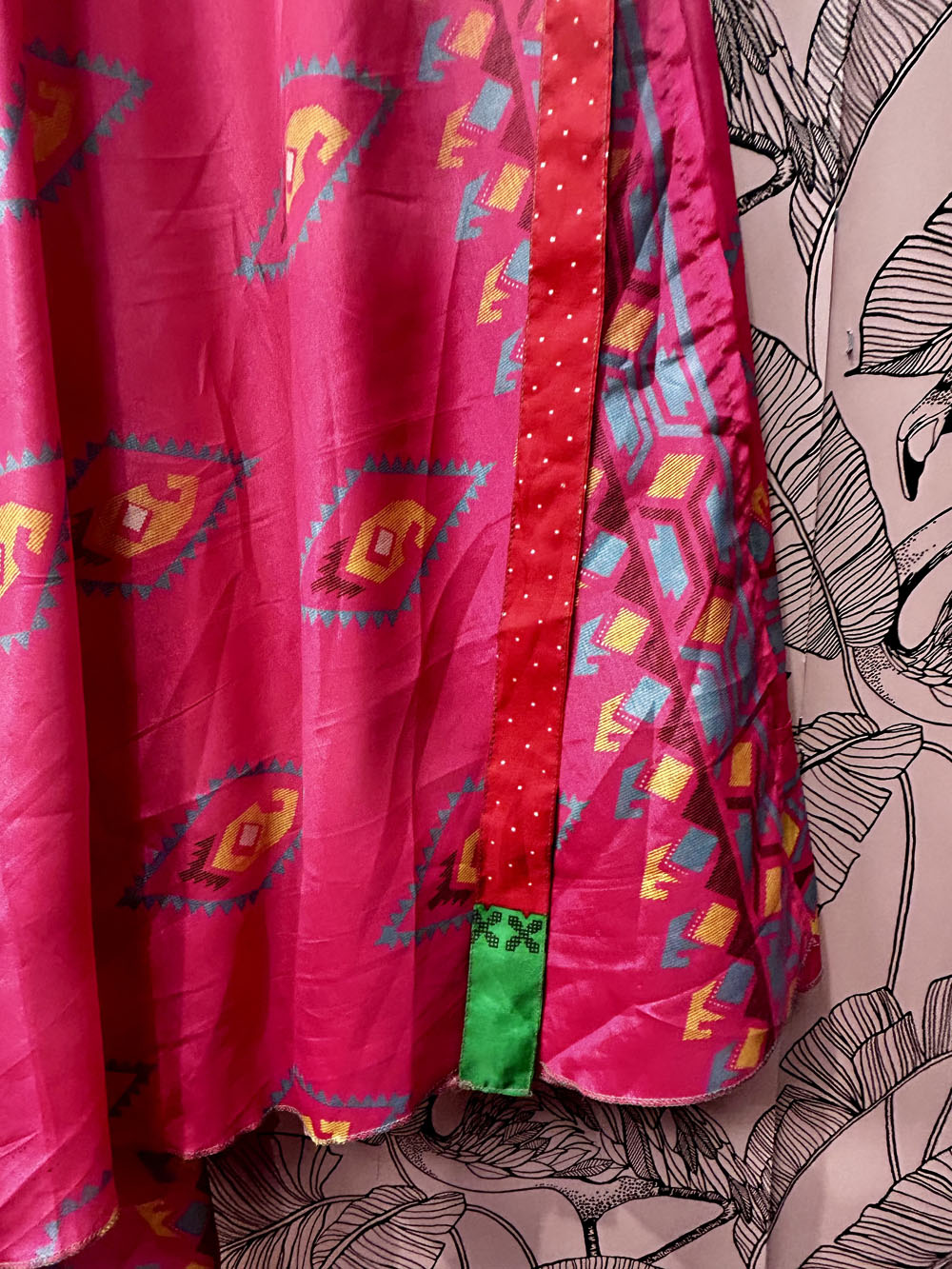 Polka Pink Sari Skirt