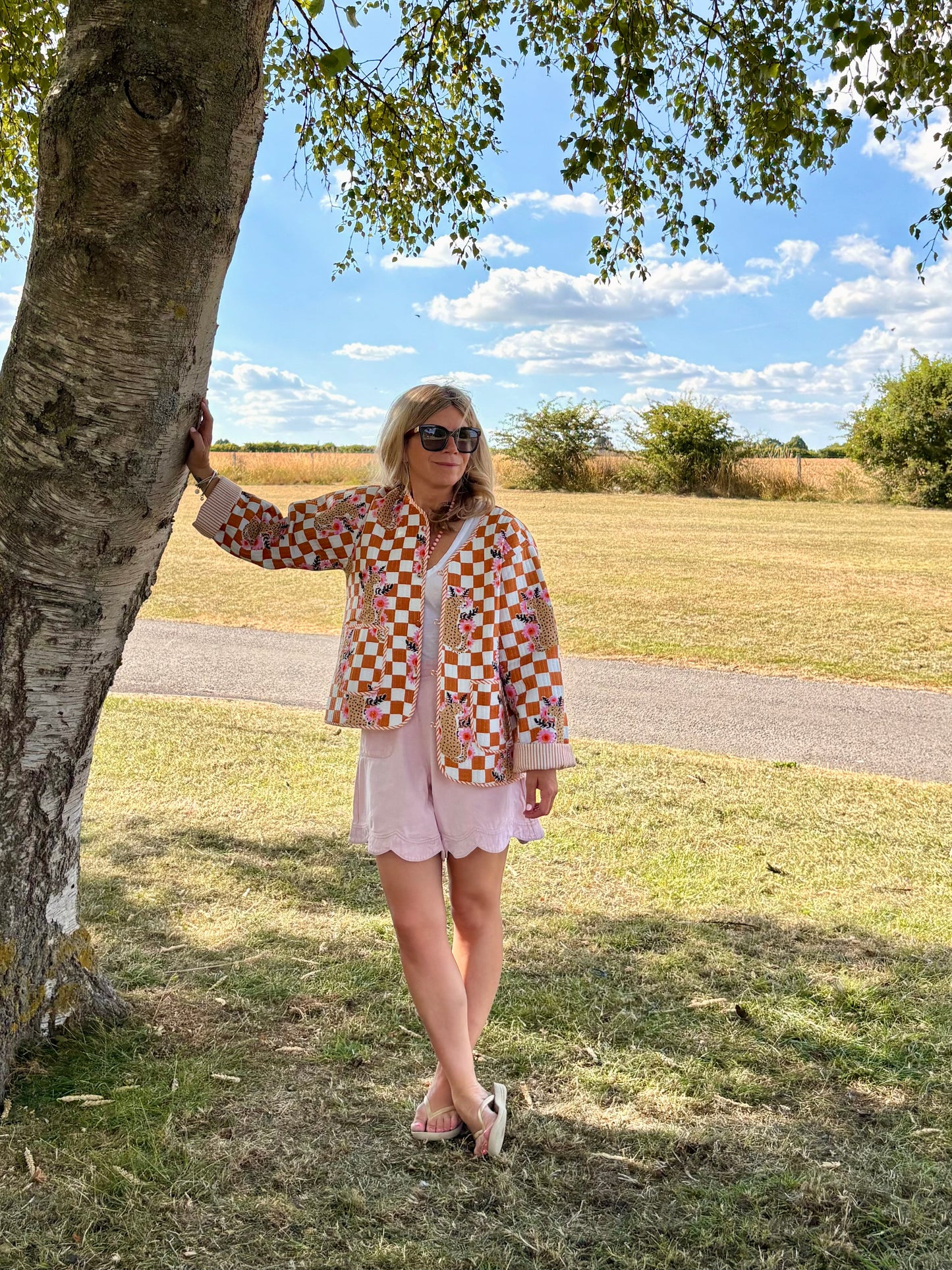 A Leopard Doesn't Change Its Checks Toffee Quilted Jacket