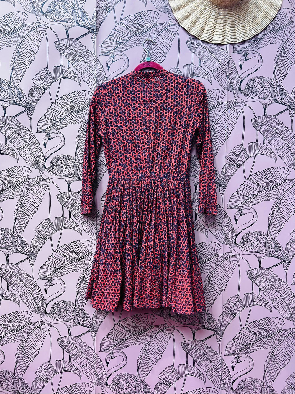 Maje Paris Embroidered Red & Navy Dress