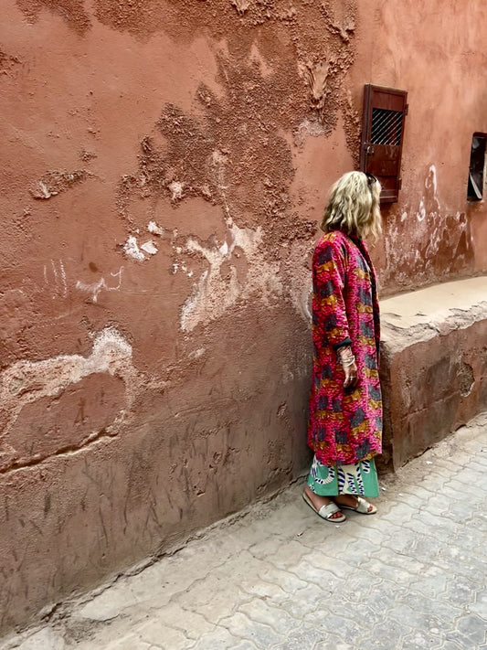 Pink Velvet Leopard Coat