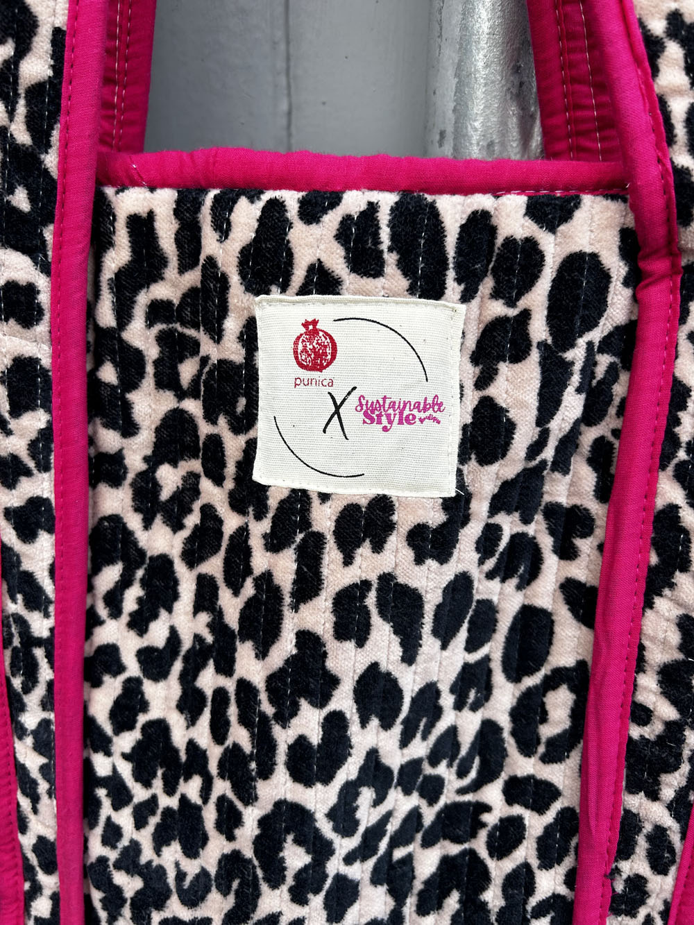 Velvet Leopard Zipped Tote Bag