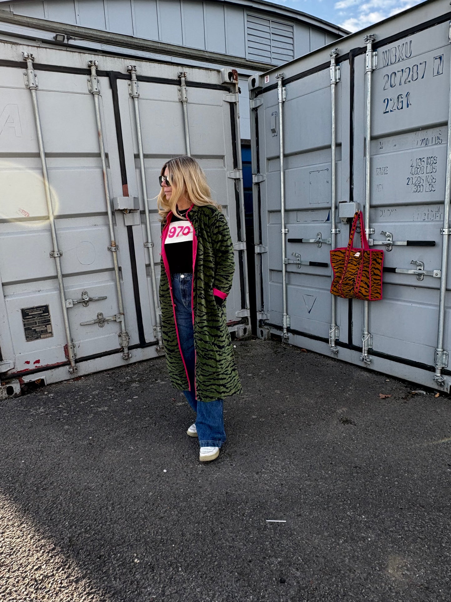 Green Velvet Tiger Coat