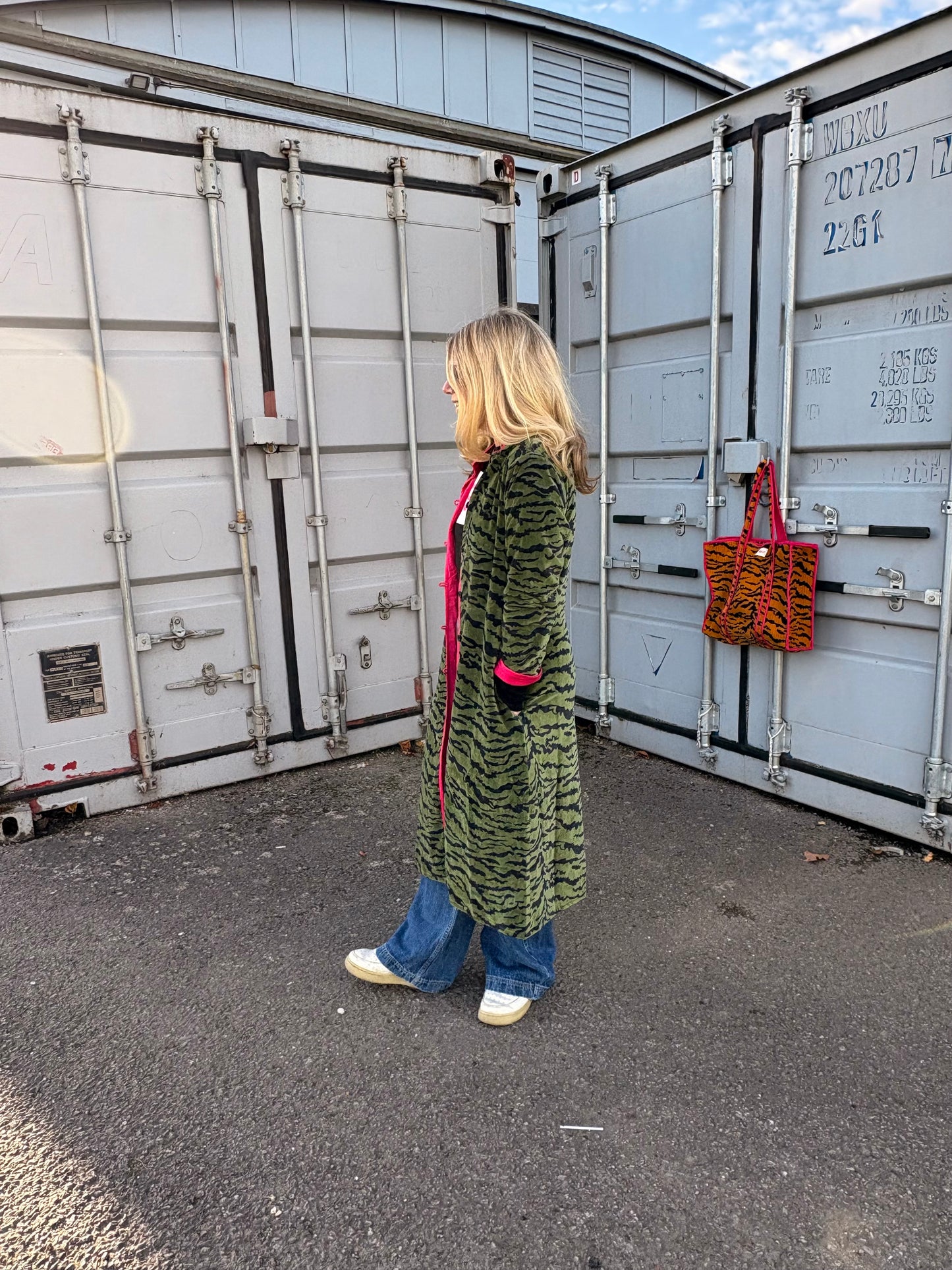 Green Velvet Tiger Coat