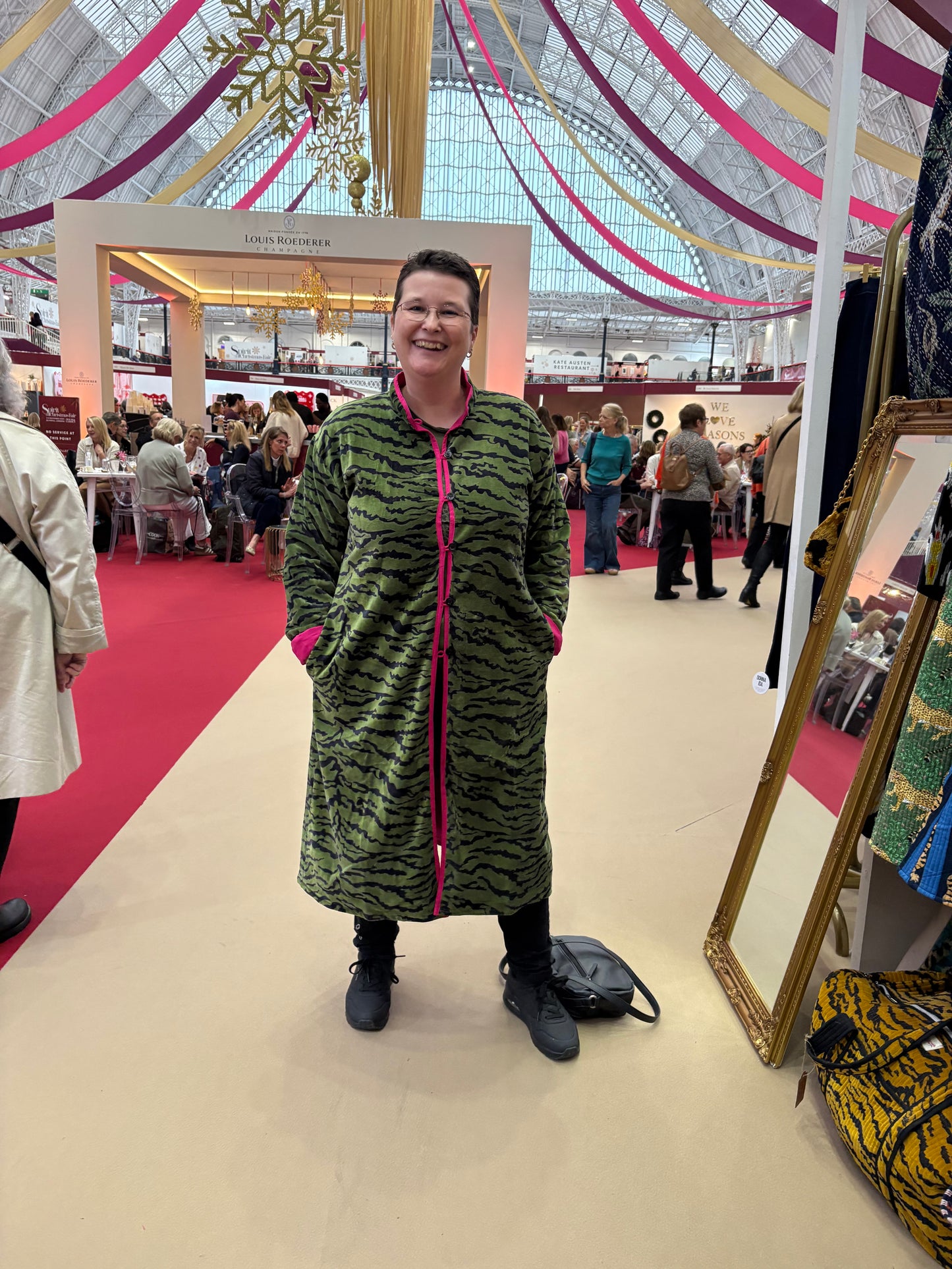 Green Velvet Tiger Coat